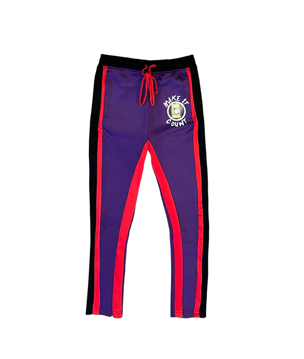 MIC tracksuit bottom- Purple/Red/Black