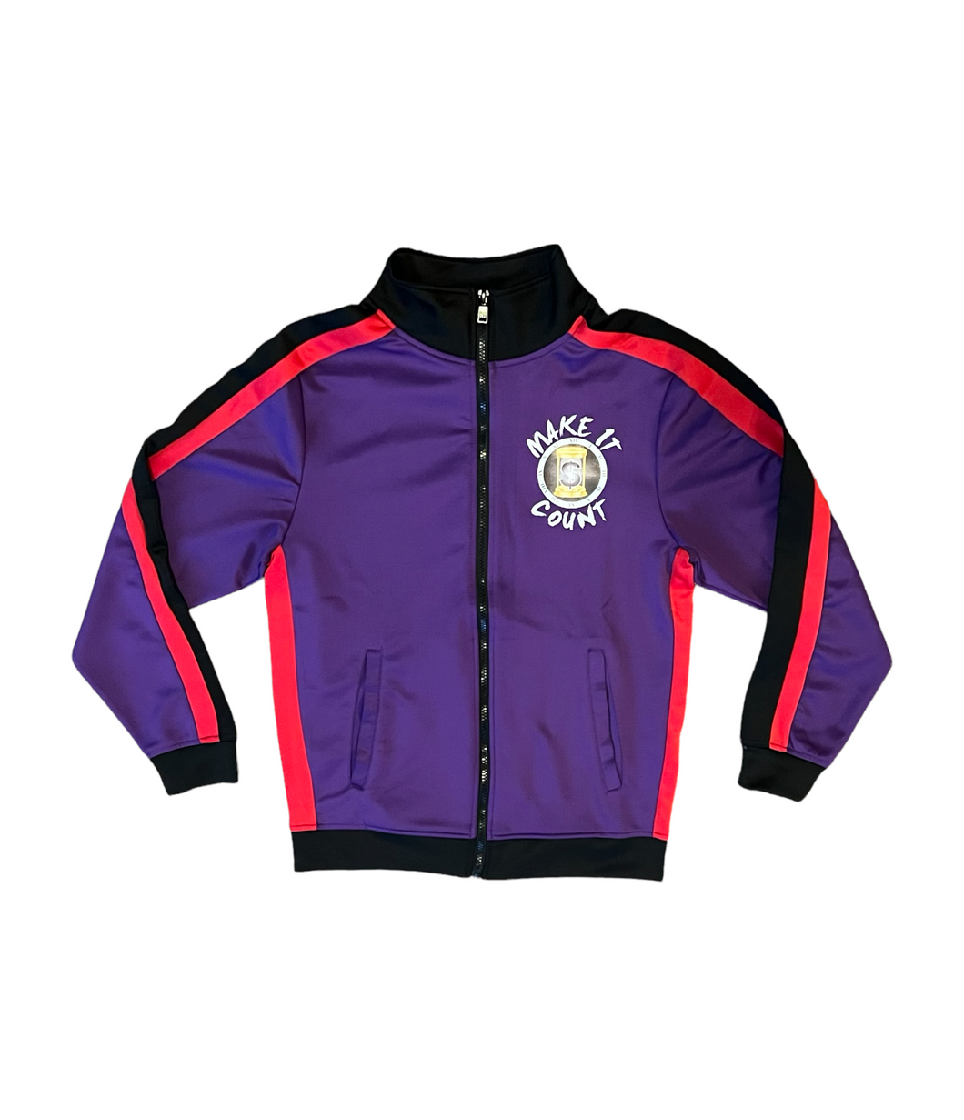 MIC tracksuit top- Purple/Red/Black
