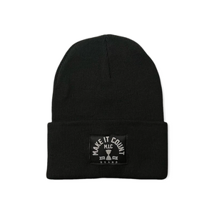 Patch Beanie- Dark Brown